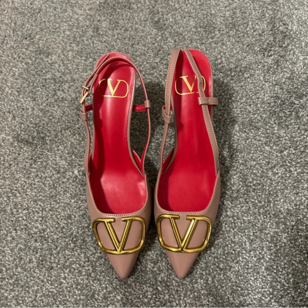 Valentino Women's Pink Heels with Red Interior